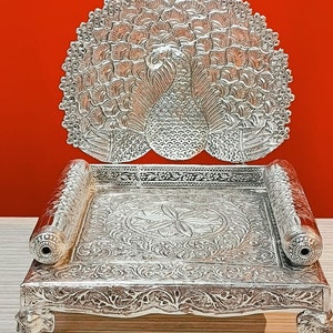 German silver jhula/ swing/ sing Hasan for laddu Gopal/ Krishan/ kahna/ showpiece/ home décor style 2