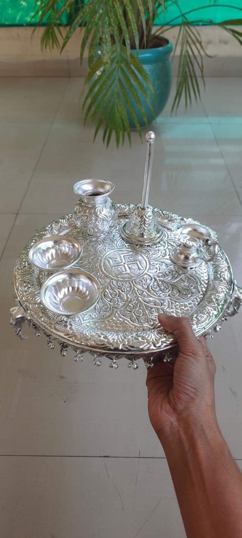 German Silver Combo Pooja Set for Wedding / Pooja/festival/ House
