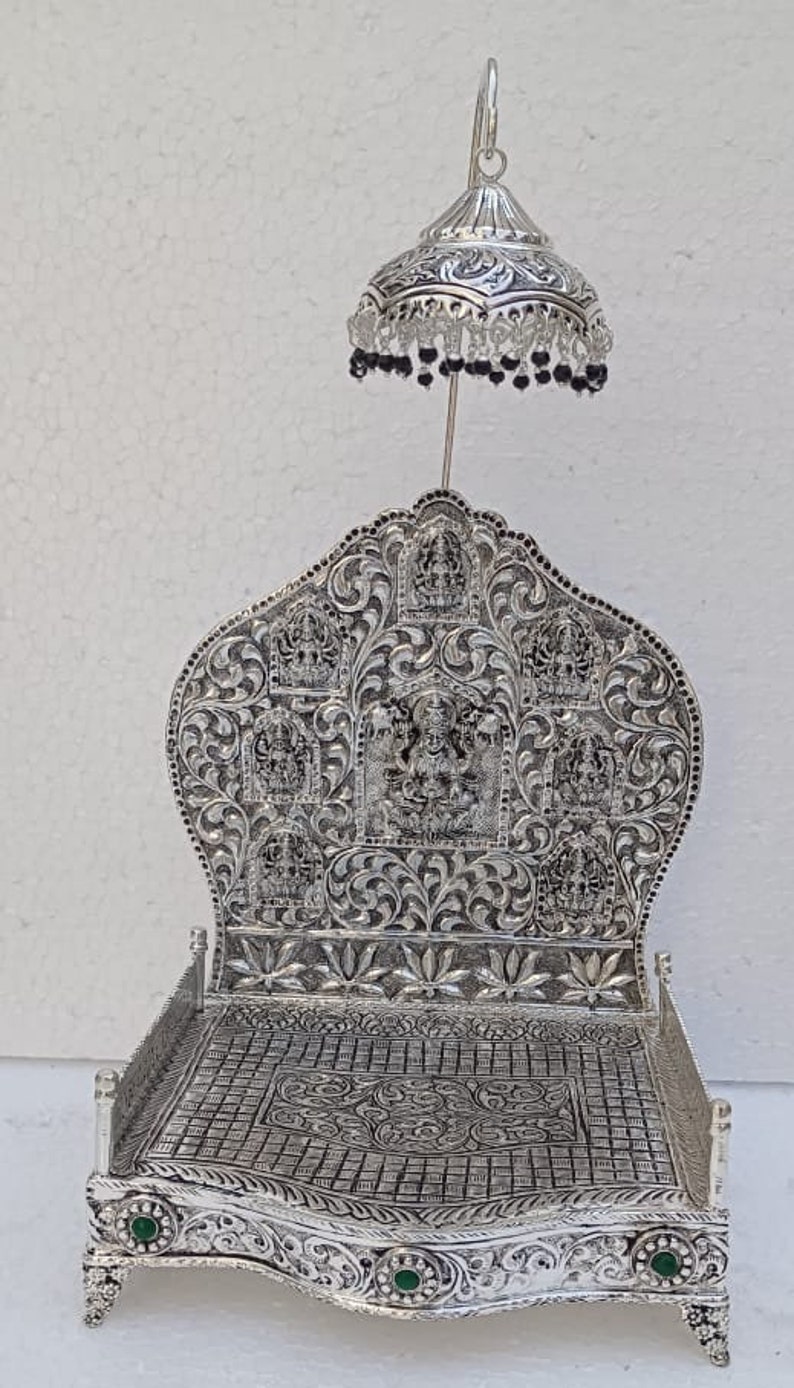 German silver jhula/ swing/ sing Hasan for laddu Gopal/ Krishan/ kahna/ showpiece/ home décor style 3