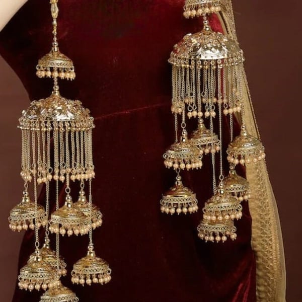 A Beautiful Traditional Punjabi Golden kaleere for Women/Kaleera/Kalera/Bridal Hand Hanging/kaleera for Brides/Girls/Women