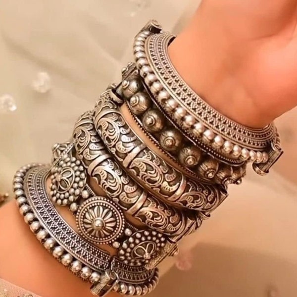 combo oxidized bangle bracelet set openable bangle set for gift for women