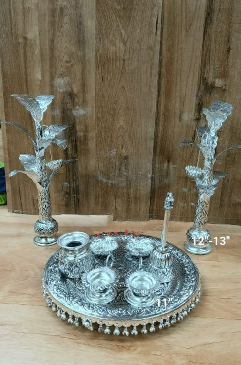 German Silver Combo Pooja Set for Wedding / Pooja/festival/ House