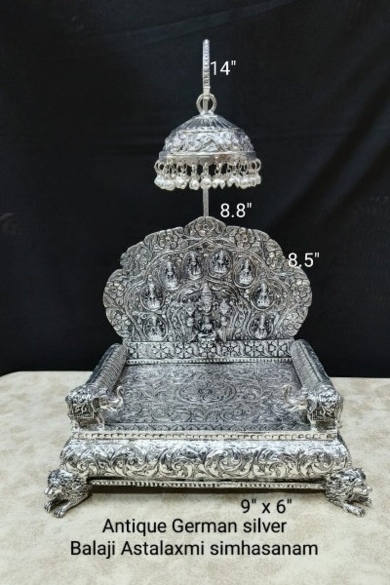 German silver jhula/ swing/ sing Hasan for laddu Gopal/ Krishan/ kahna/ showpiece/ home décor style 5