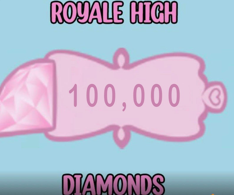 Royale High 100k Diamonds PNG Printable Postcard With Etsy
