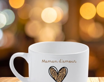 Bol personalizado para el Día de la Madre | Bol de cerámica personalizado con nombre | Regalo original para mamá | Bol con forma de corazón personalizado | Regalo para mamá y niños