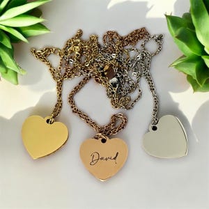 Personalized Stainless Steel Heart Pendant Necklace