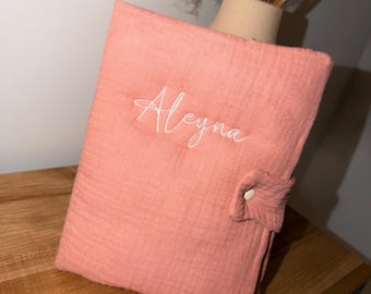 Personalized Baby Health Record Book Cover – Cotton Gauze | Unique Baby Gift