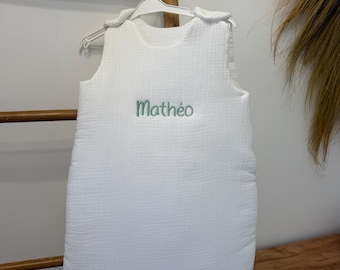 Customizable cotton gauze baby sleeping bag/sleeping bag (embroidery)/newborn gift/newborn