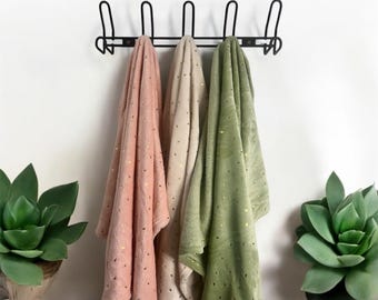 Personalized Embroidered Baby Blanket with Name | Baby Blanket 75x100 cm | Personalized Newborn Gift | Baby Shower | Pink Beige Green