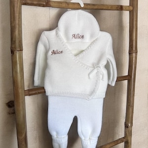 Embroidered Baby/Newborn Knit/Knit Set - Baby Shower Gift - Embroidered Baby Set - Newborn Gift