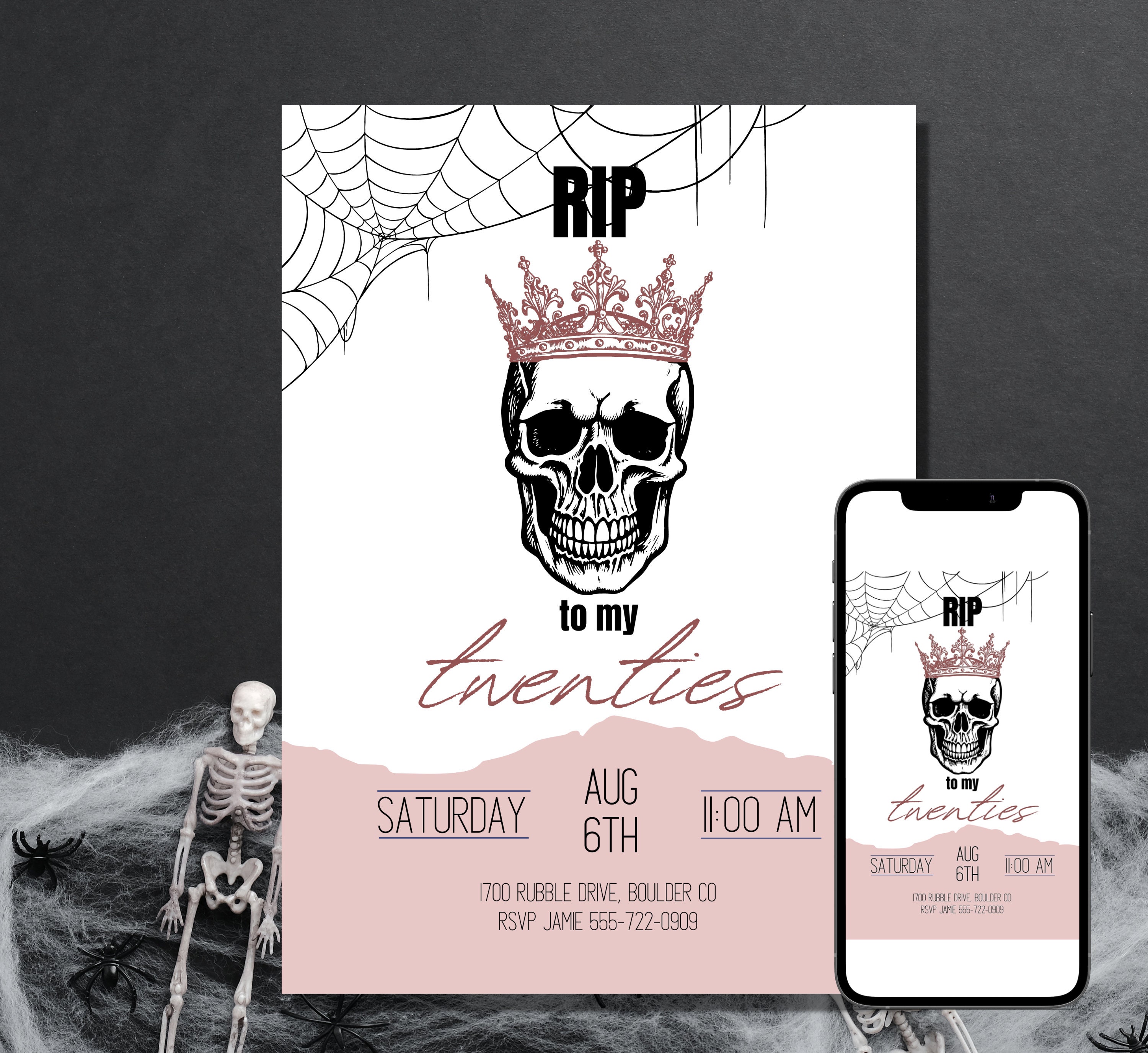 RIP to My Twenties, October 30th Birthday Invite, RIP My 20s, Instant ...