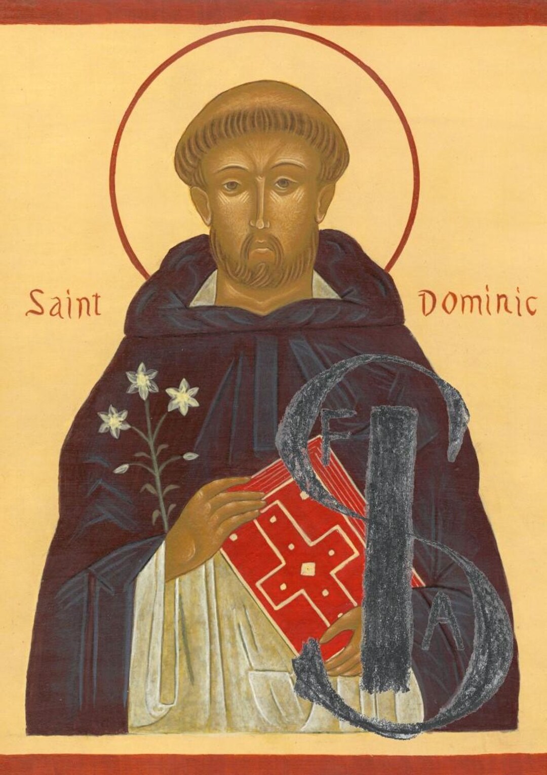 Print of a Custom Handwritten Icon | Saint Dominic | Dominican ...