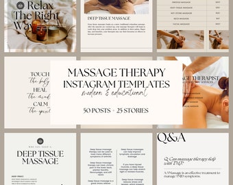 Massagetherapeut Instagram-sjablonen | Canva-berichten op sociale media (digitale download)