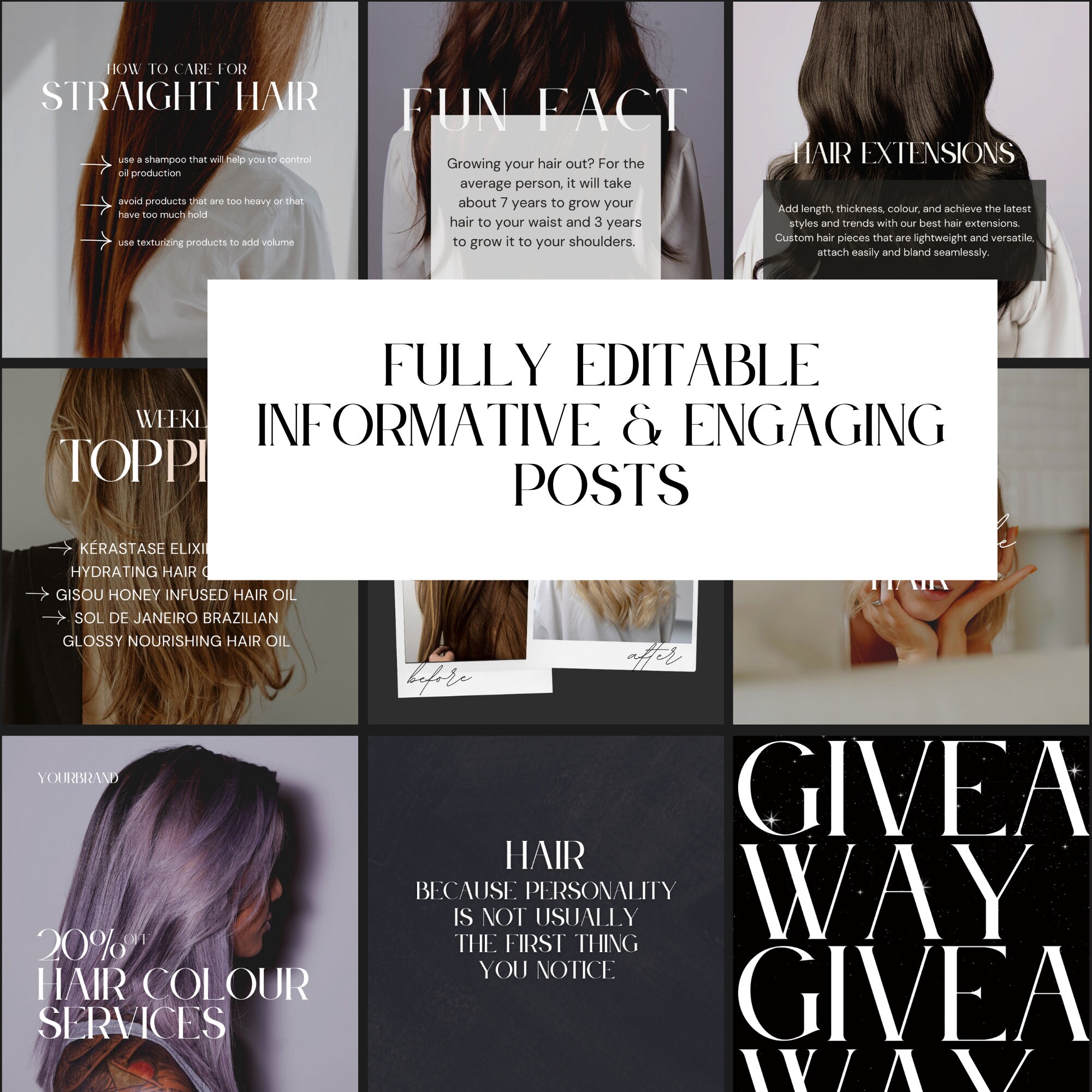 Hairstylist Instagram Templates Hair Instagram Post Hair Designer