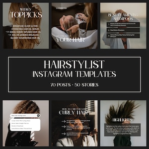 Hairstylist Instagram Templates | Hair Instagram Post | Hair Designer Instagram | Hair Salon | Hair | Canva Templates |Social Media Posts