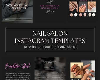 Nail Artist Instagram Templates | Salon Social Media (Canva)