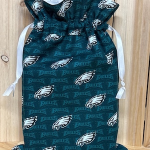 Eagles Football Cotton Fabric Drawstring Bags Gift Sacks Reusable Philadelphia Eagles Birthday Holiday Party Storage Travel Cosmetics