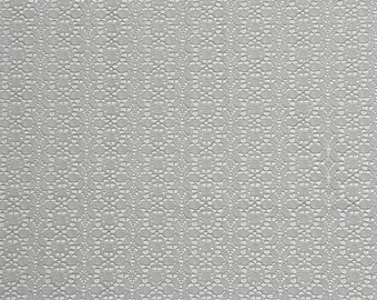 Tela de encaje floral geométrico blanco, pieza de 31"x44"