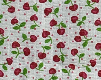 Mini Cherries Cotton Fabric: Tossed Print for Quilting Sewing