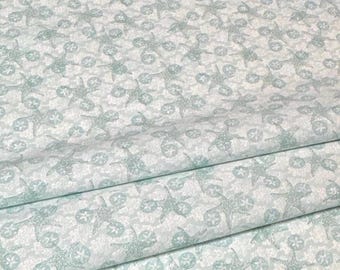 Boho Coastal Starfish Texture by Susan Winget: Starfish and Sand Dollar Tossed Cotton Fabric Print for Quilting Sewing Crafting