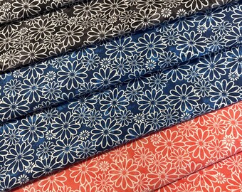Sun Washed Daisy Print Cotton Fabric Pieces