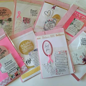 Tarjetas de felicitación personalizadas hechas a mano en color rosa con inspiración, aliento y apoyo para la supervivencia del cáncer de mama: Colección 1/5