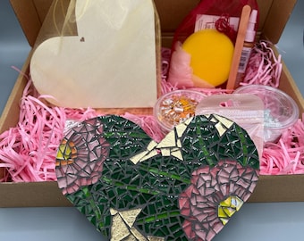 DIY Mosaic Heart Kit – Beginner Craft, Handmade Home Decor for Mother’s Day