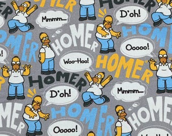 The Simpsons Fabric Homer Simpson Fabric Cartoon Fabric Pure cotton Fabric by The Half Yard