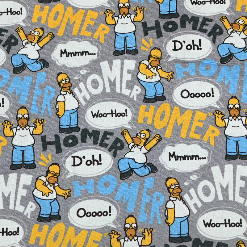 The Simpsons Fabric Homer Simpson Fabric Cartoon Fabric Pure cotton Fabric by The Half Yard