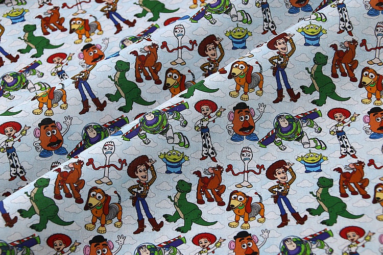 Disney Toy Story Fabric Toy Story Buzz Fabric Cartoon Fabric Etsy
