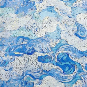 Tela artística estilo Van Gogh por media yarda Tela 100% algodón Tela noche estrellada