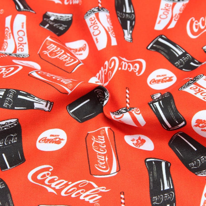 Coke Patterns Coca Cola Fabric Cartoon Fabric Pure Cotton Fabric by the Half Yard - Etsy