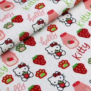 Hello Kitty Fabric Lucky kitty Fabric Fortune Cat Fabric Animation Fabric Cartoon Fabric Pure cotton Fabric by The Half Yard