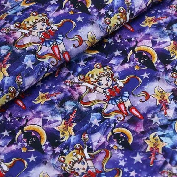 Sailor Moon Fabric Usagi Tsukino Fabric Japanese Anime Fabric Animation Fabric Cartoon Fabric Pure cotton Fabric by The Half Yard