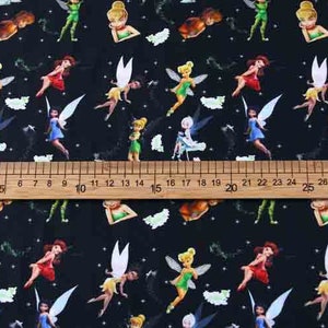 Disney's Tinker Bell Cartoon Stoff Reiner Baumwollstoff von The Half Yard