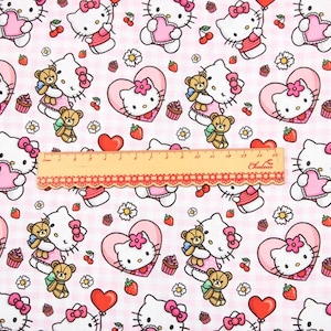Hello Kitty Fabric Lucky kitty Fabric Fortune Cat Fabric Animation Fabric Cartoon Fabric Pure cotton Fabric by The Half Yard