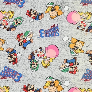 Nintendo Super Mario Fabric Cartoon Fabric Pure cotton Fabric by The Half Yard