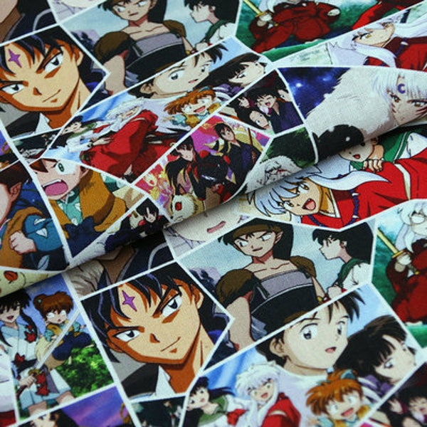 Japanese Anime Fabric Animation Fabric Cartoon Fabric Pure cotton Fabric by The Half Yard