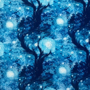 Tela artística estilo Van Gogh por media yarda Tela 100% algodón Tela noche estrellada