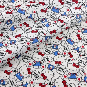 Hello Kitty Fabric Lucky kitty Fabric Fortune Cat Fabric Animation Fabric Cartoon Fabric Pure cotton Fabric by The Half Yard