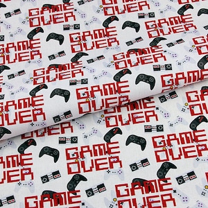 Gamepad Fabric Gaming Controllers Fabric Video Game Fabric Cartoon Fabric Pure cotton Fabric by The Half Yard