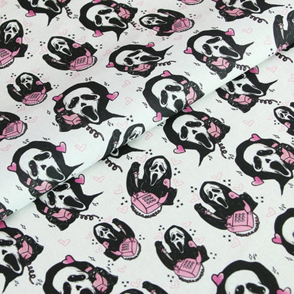 Iconic Horror Villains Character Fabric Scream Horror Halloween Fabric Cartoon Fabric Pure cotton Fabric by The Half Yard