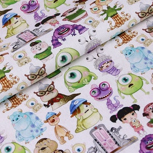MU Monsters University Fabric Cartoon Fabric Pure cotton Fabric by The Half Yard