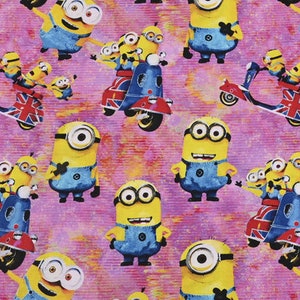 Minionki Tkanina Minionki Duże Oczy Tkanina Cartoon Tkanina Czysta bawełna Tkanina od The Half Yard