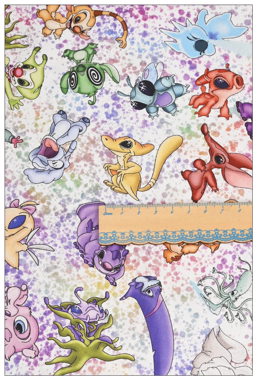 Disney Characters Fabric Stitch and Angel Fabric Animation Etsy