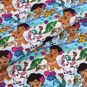 Moana Fabric Cartoon Fabric Pure cotton Fabric by The Half Yard