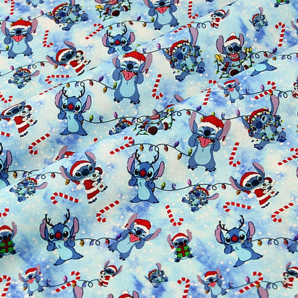 Christmas Stitch Fabric Blue Koala Fabric Animation Fabric Cartoon Fabric Pure cotton Fabric by The Half Yard