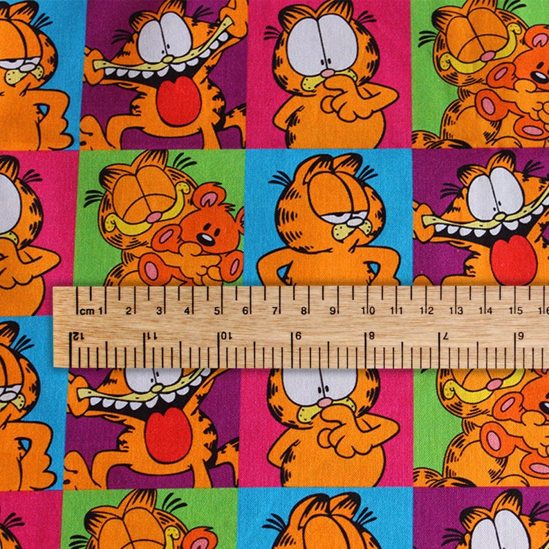 Garfield Fabric Cartoon Fabric Pure Cotton Fabric by the Half Yard - Etsy