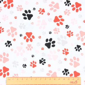 Cat paw Fabric Kitten Pet Animation Fabric Cartoon Fabric Pure cotton Fabric by The Half Yard