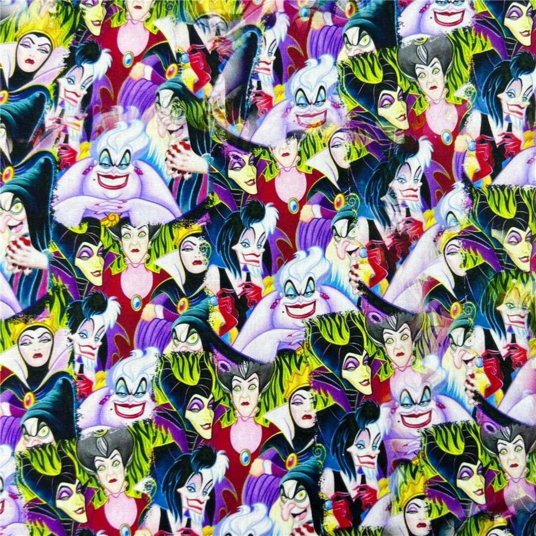 Disney Villains Fabric Cartoon Fabric Pure Cotton Fabric by the